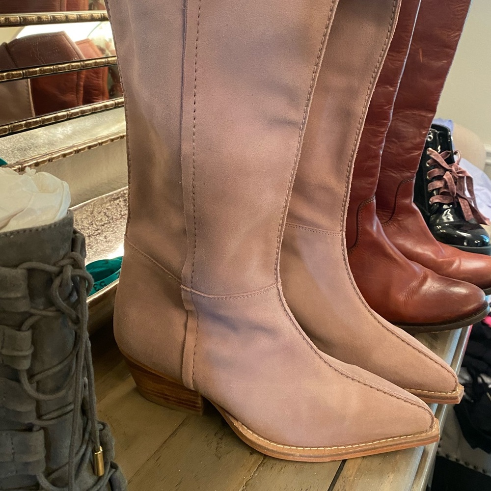 New Free People velvet slouch boots sz 7